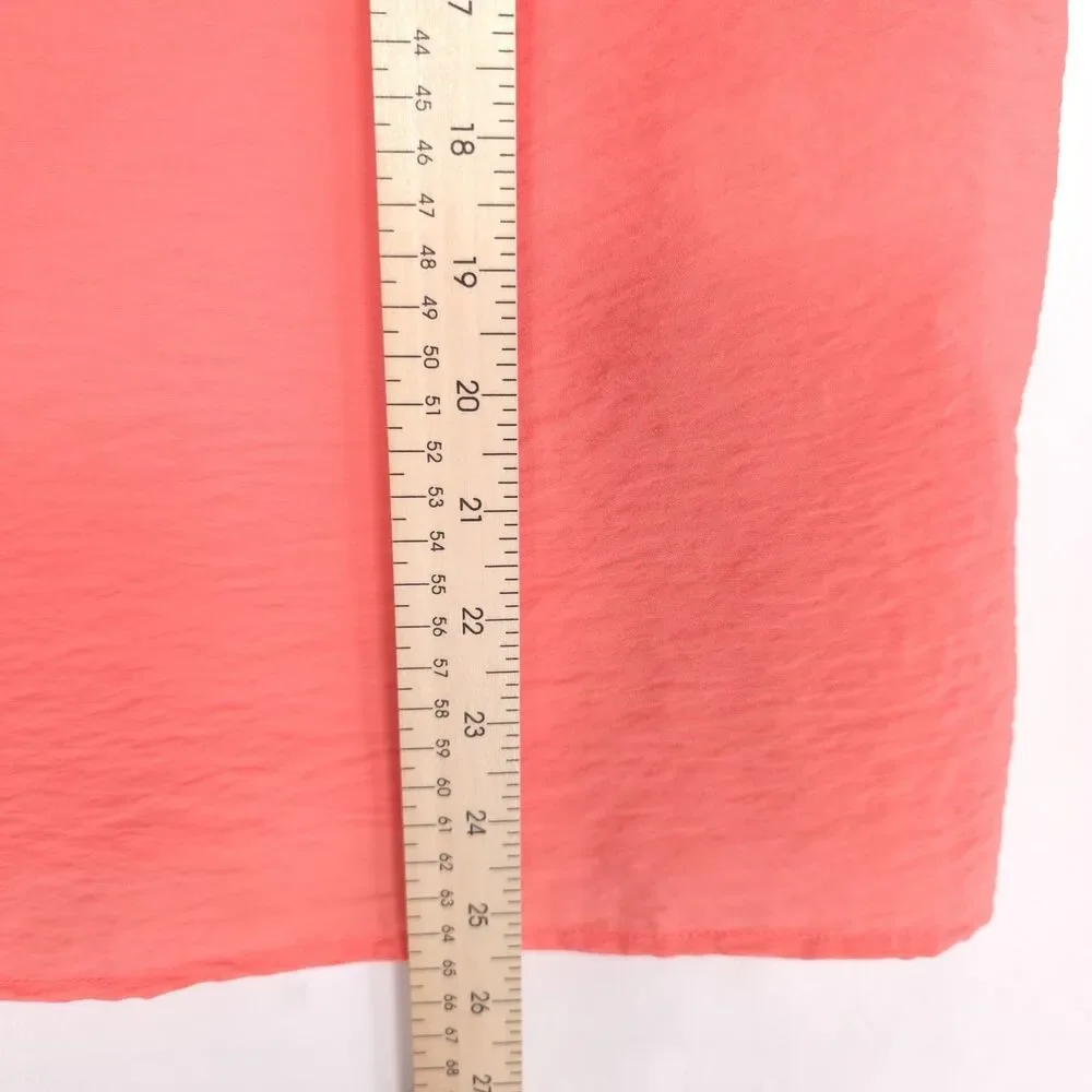 MICHAEL KORS Womens New Top Blouse SMALL Flutter Sleeve Coral QS540UU9A7 Casual